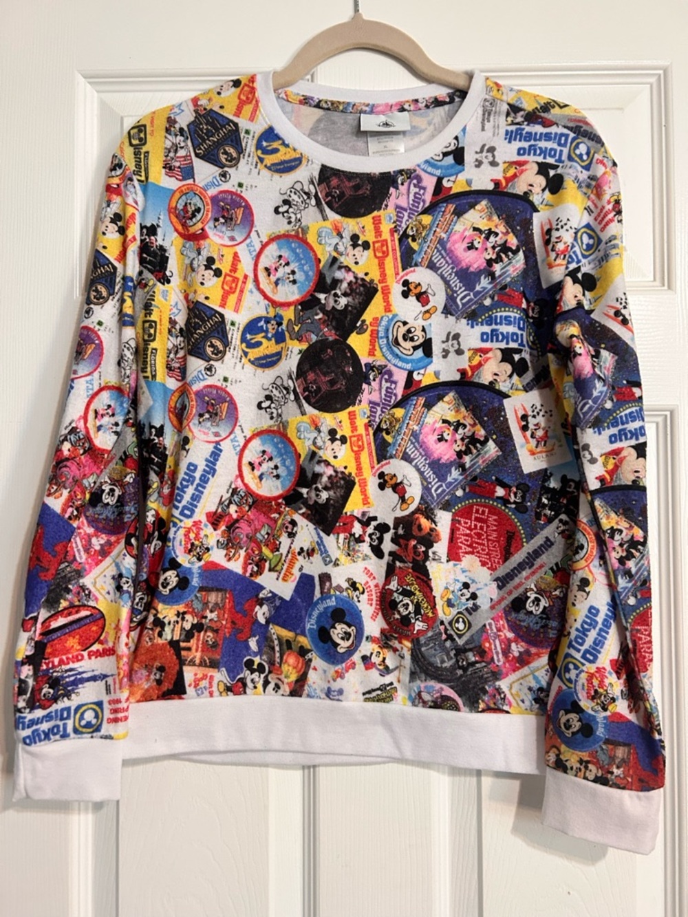 Retro Disney Parks Multicolor Collage Crewneck Sweater